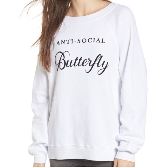 Wildfox Tops - Wildfox Anti-Social Butterfly Sweatshirt